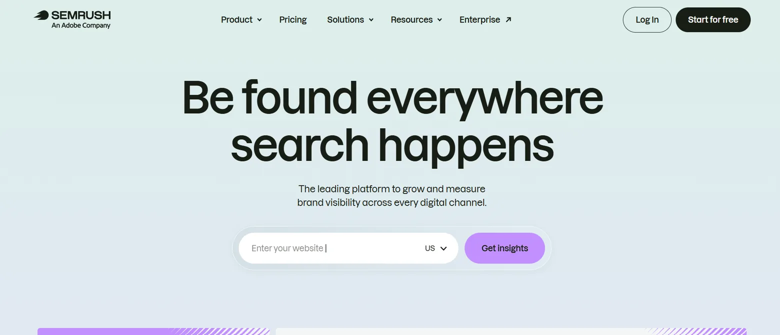 Semrush homepage